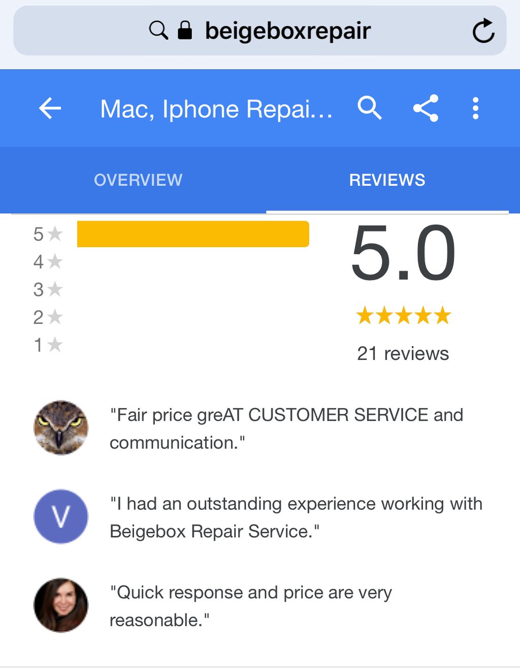 We ARE a 5 Star GOOGLE RATED COMPANY 