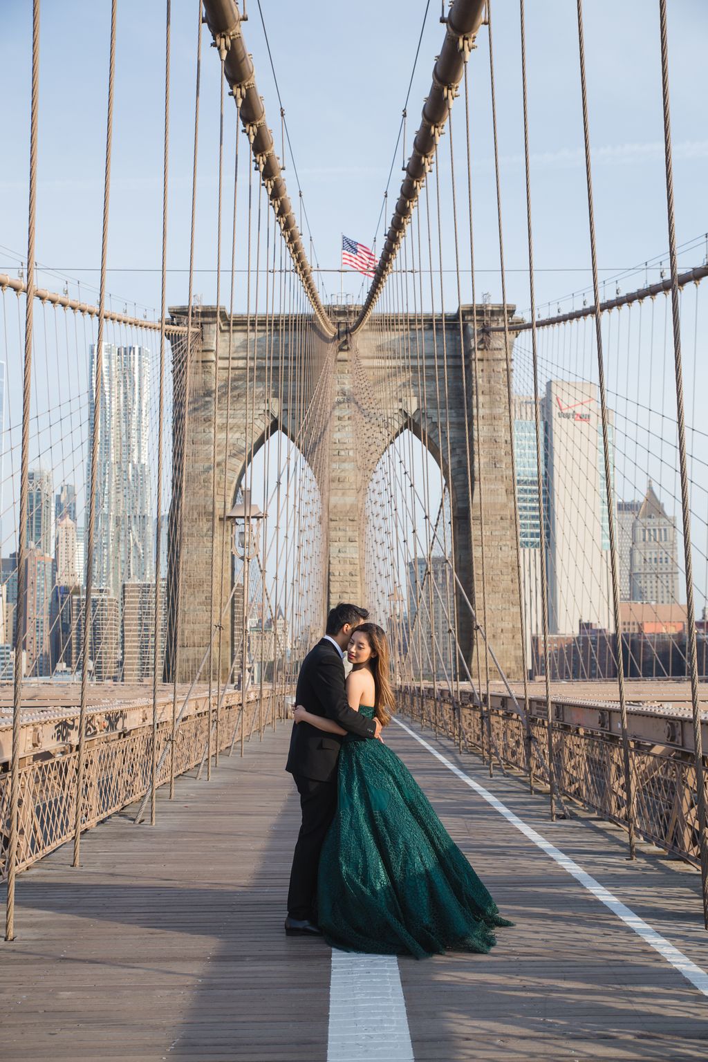 Engagement Photo on Brooklyn Bridge