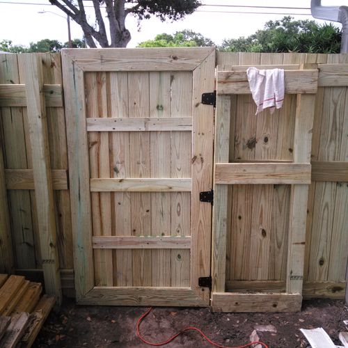CUSTOM BUILT GATE AND FENCE (PRESSURE TREATED 1 BY