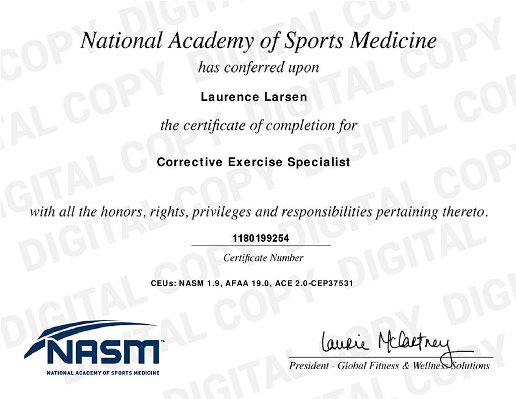 NASM Corrective Exercise Certificate