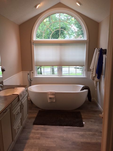 Installed new freestanding bathtub and floor mount