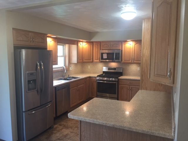 New cabinetry, countertops and flooring.