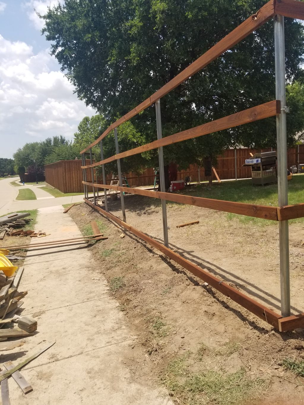 Working on fence