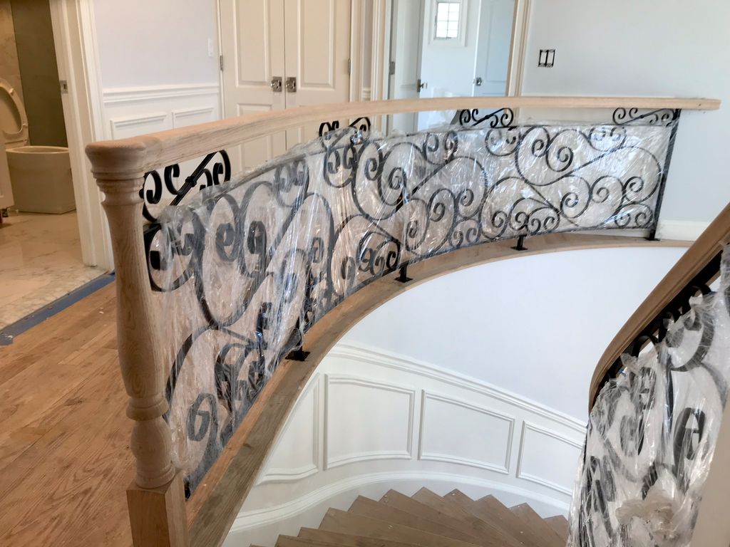 Custom curved wood & iron 