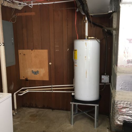 Moved water heater to garage 