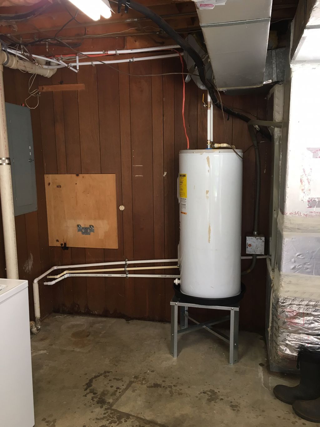Moved water heater to garage 