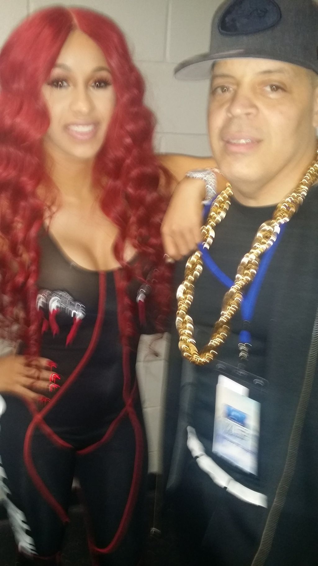 Me & Cardi B Back stage after I played at the Utz 