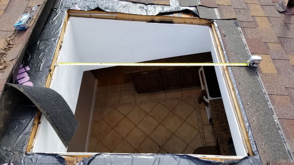 Solar powered remote operating skylight.