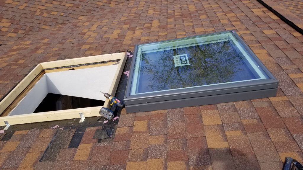 Solar powered remote operating skylight.