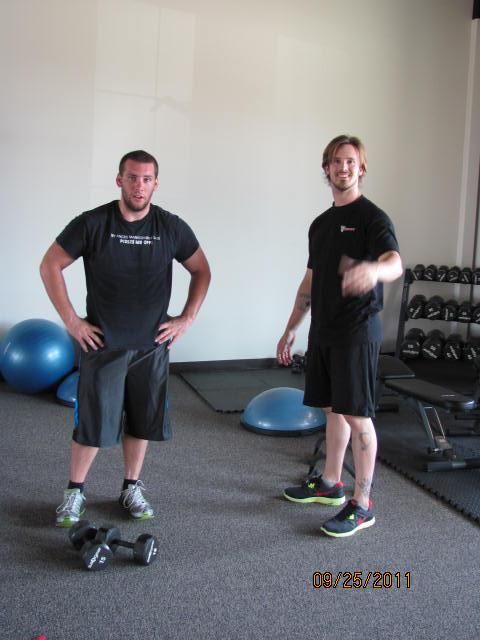 An individual working out with the assistance of t