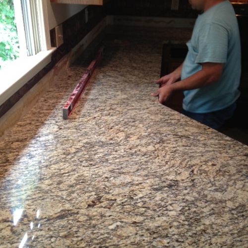 Kitchen remodel- granite install