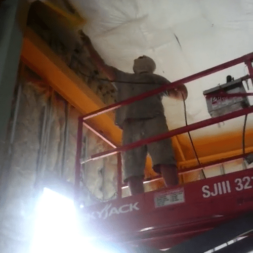 Elijah spraying structural steel 