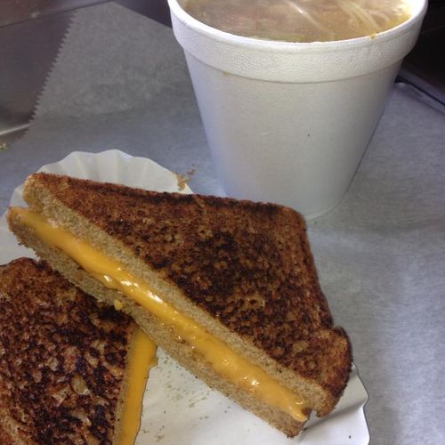 soup and grilled cheese
