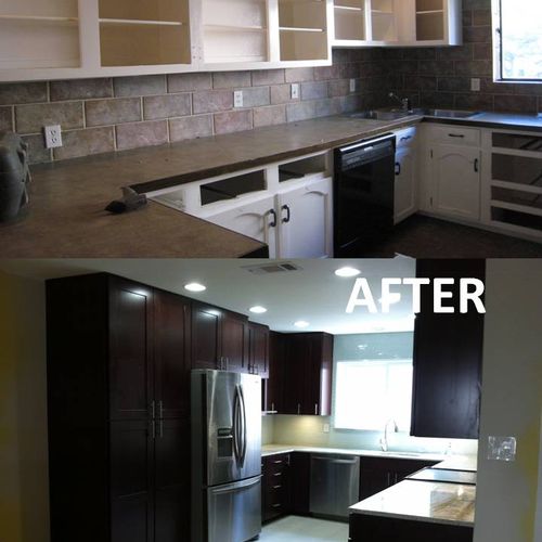Before and After Kitchen Remodel.