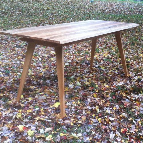 2ft X 5ft Farm table made from maple and oak.
