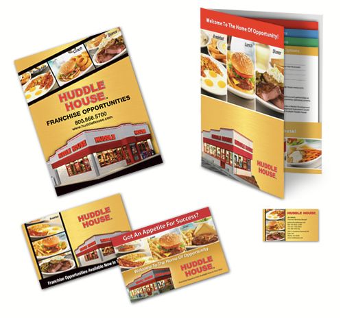 Sale sheet, folder, business cards, information ca