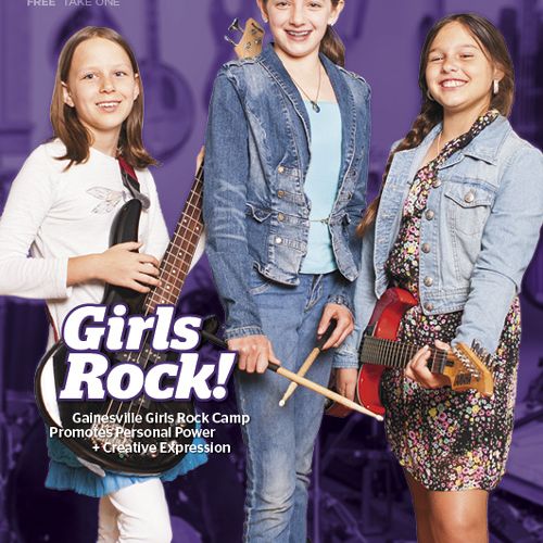 Girls Rock Camp on the cover of Our Town Magazine!