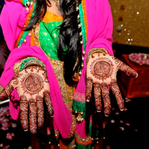 Customized Bridal Henna incorporating the couples 