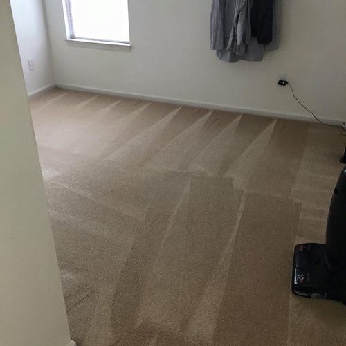 A bedroom after our carpet cleaning