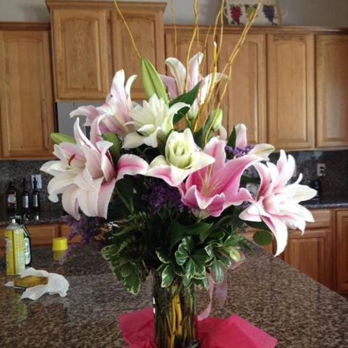 Beautiful flowers at our customer's home.