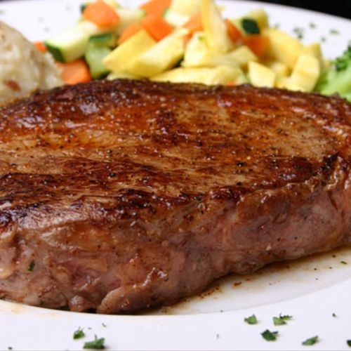 Superior Black Angus Ribeye Steak is hand-cut to 1