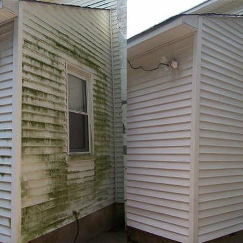 Great example of how well Pressure Washing removes
