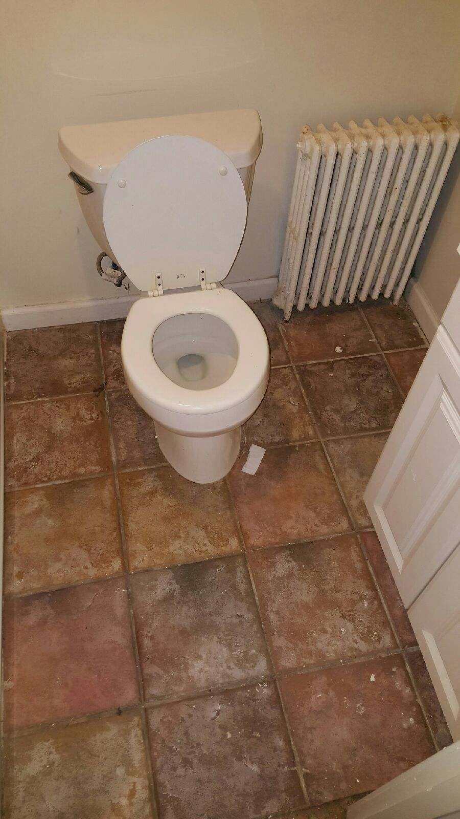 Basement bathroom before remodel.