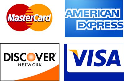 We Accept All Major Credit Cards