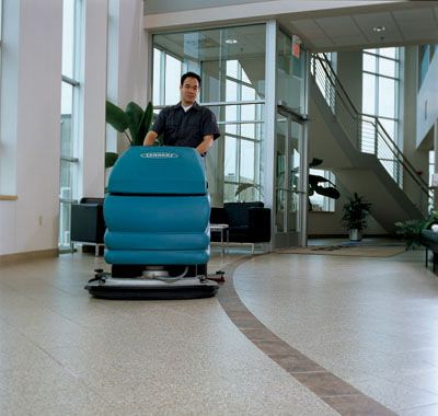 Large area floor cleaning capability