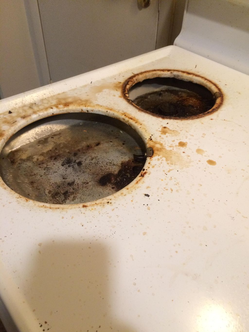 Stove top before cleaning 