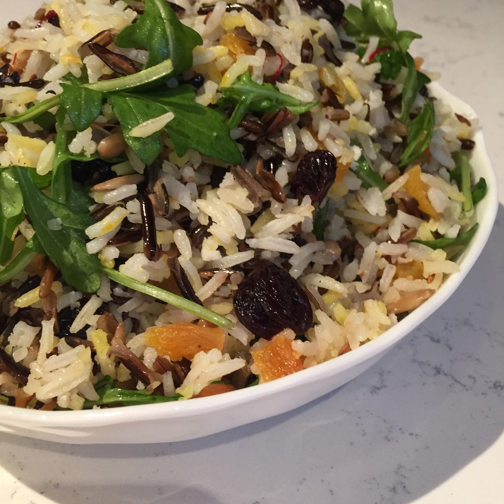 Saffron and Wild Rice with Apricots, Cherries, Coc