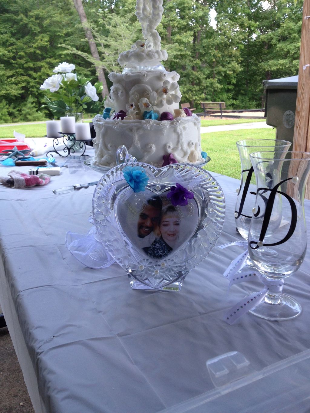 Bonnie and David married under the gazebo at a bea