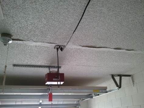 Hole in garage ceiling can cause an unsafe conditi