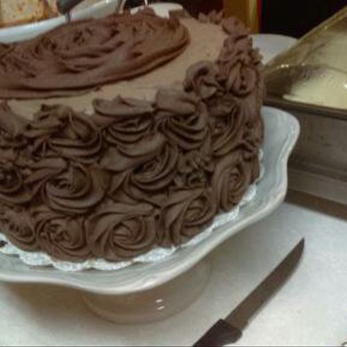 Chocolate on chocolate cake