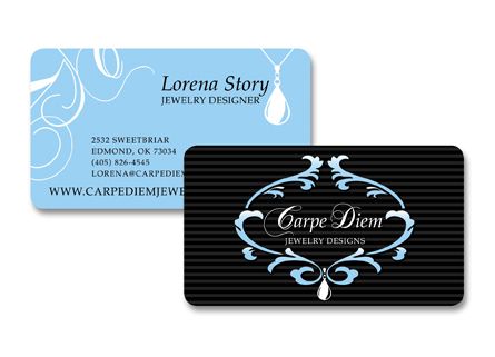 Business card for Carpe Diem Jewelry Designs