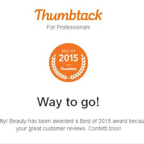 Excited to be named Best of Thumbtack 2015!!! Than