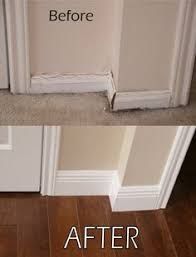 Old outdated baseboard removed and replaced with n
