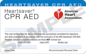 Sample CPR AED you will receive