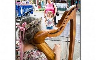 Harping for a street fair