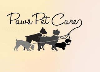 Our logo, Paws Pet Care.