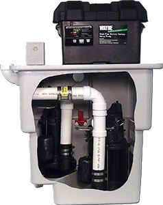 Sump pump system with battery backup