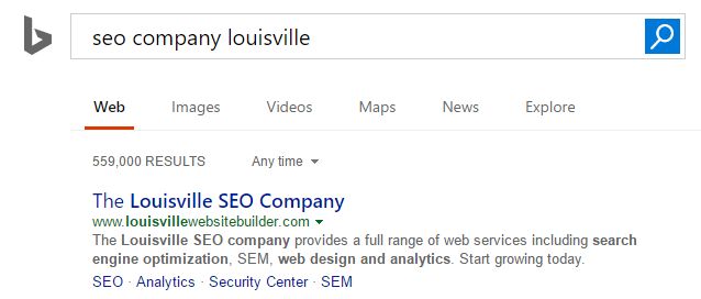 SEO Service Results: "Louisville SEO Consultant" s