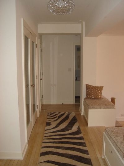 Renovated hallway, built in closets