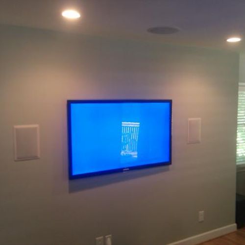 55 inch Flat screen with in-wall speakers