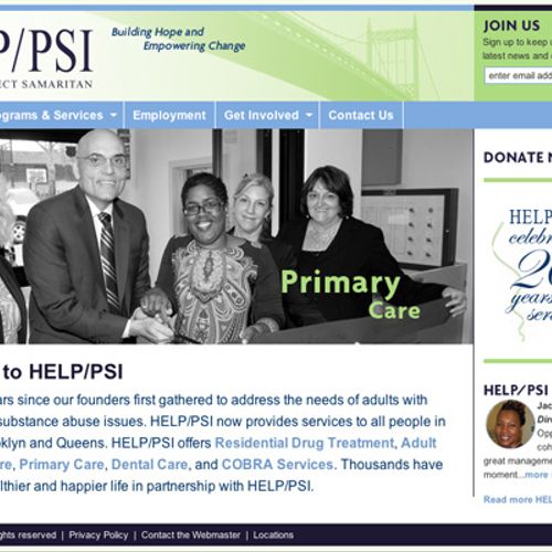Website for HELP/PSI a non-profit healthcare facil
