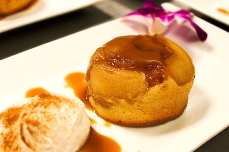Apple Upside Down Cake with Bourbon Caramel and Ci