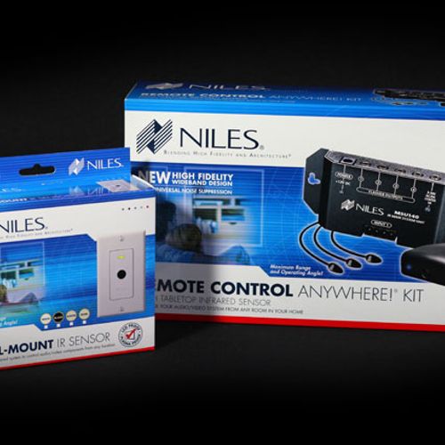 Package design for Niles Audio products.