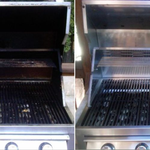 Grill  before and after cleaning