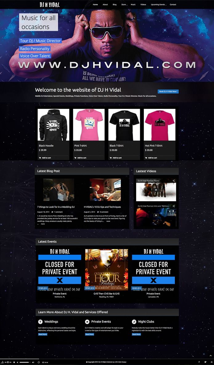 Created a website for a Wedding DJ in Berks County