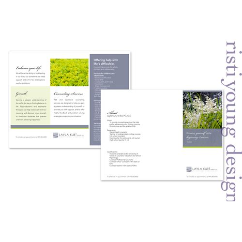 Clean brochure design for counselor.